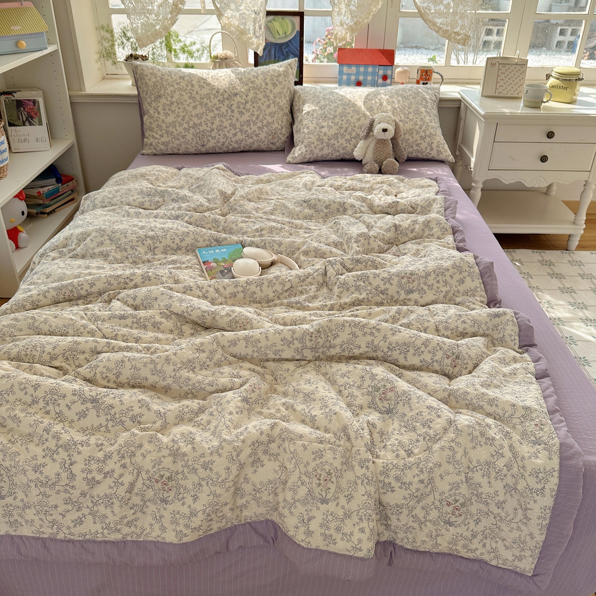 梵克保罗 2026新款10A抗菌泡芙棉夏被被子被芯 泡芙棉-镜中花