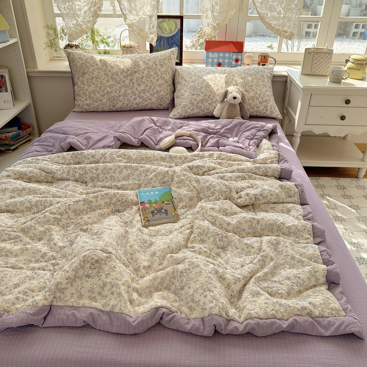 91家纺网 家纺一手货源 找家纺 梵克保罗 2026新款10A抗菌泡芙棉夏被被子被芯 泡芙棉-镜中花