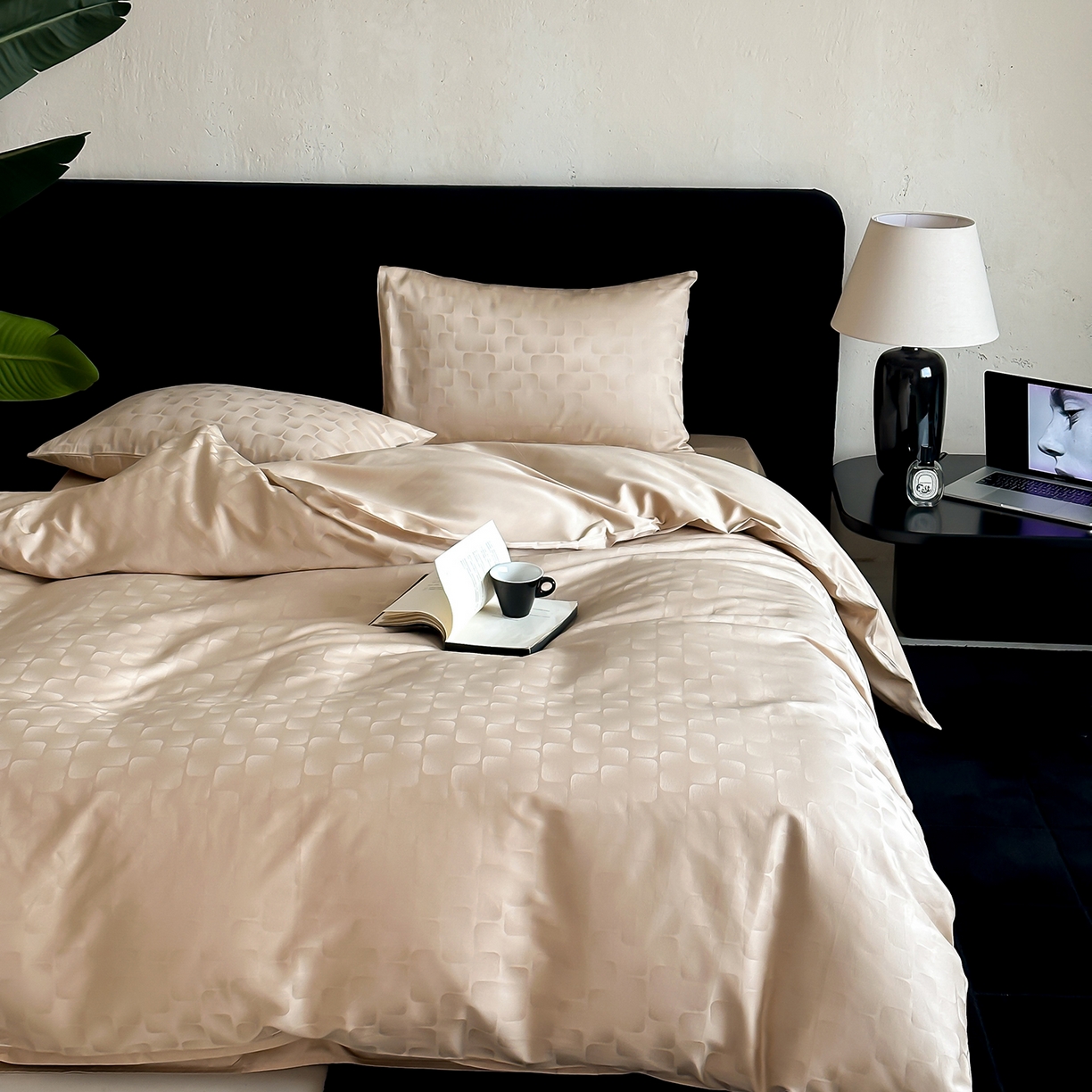 91家纺网 家纺一手货源 找家纺 （总）时光里 2026新款100S贡缎提花全棉四件套