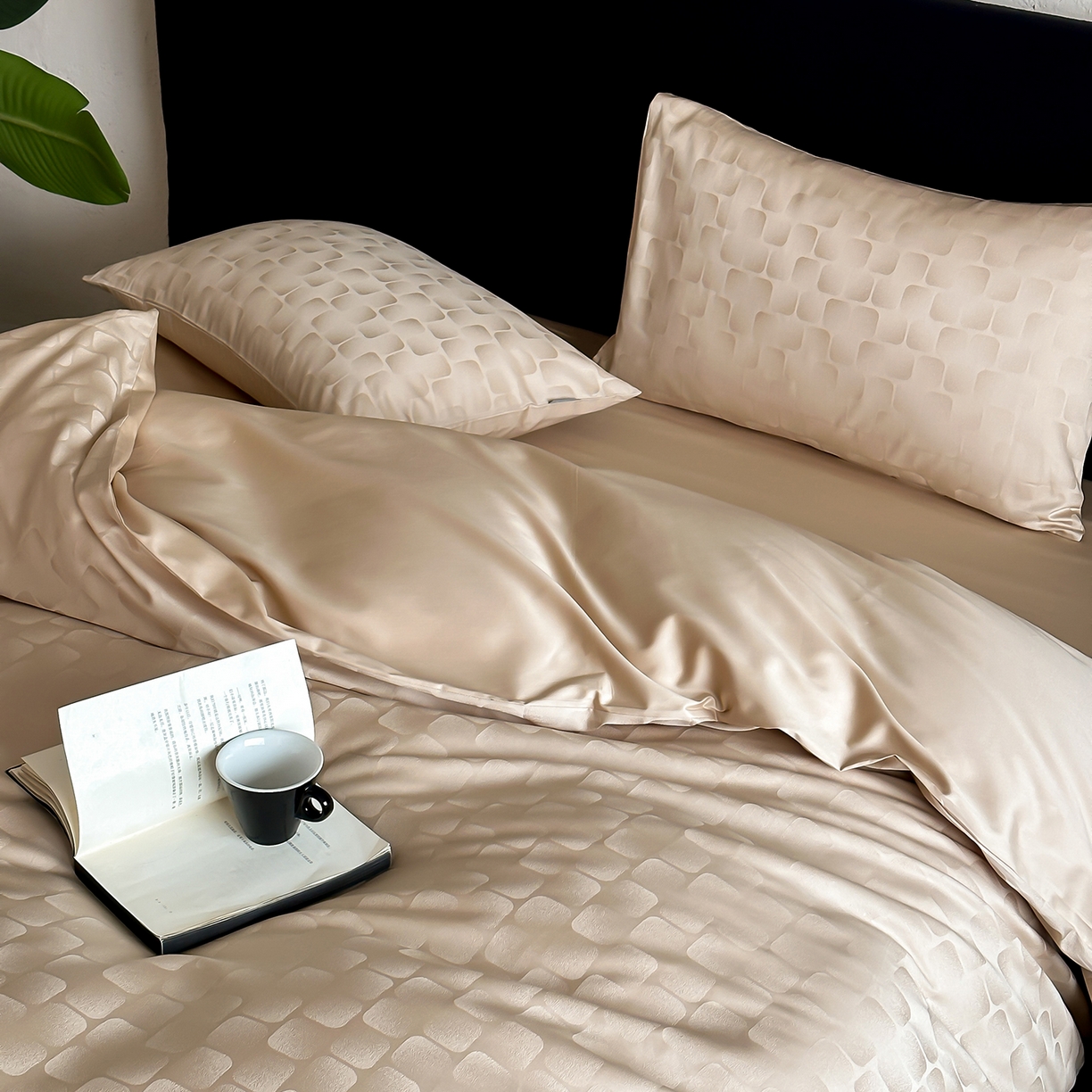 91家纺网 家纺一手货源 找家纺 （总）时光里 2026新款100S贡缎提花全棉四件套