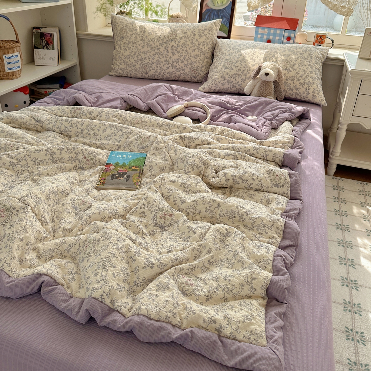 91家纺网 家纺一手货源 找家纺 梵克保罗 2026新款10A抗菌泡芙棉夏被被子被芯 泡芙棉-镜中花