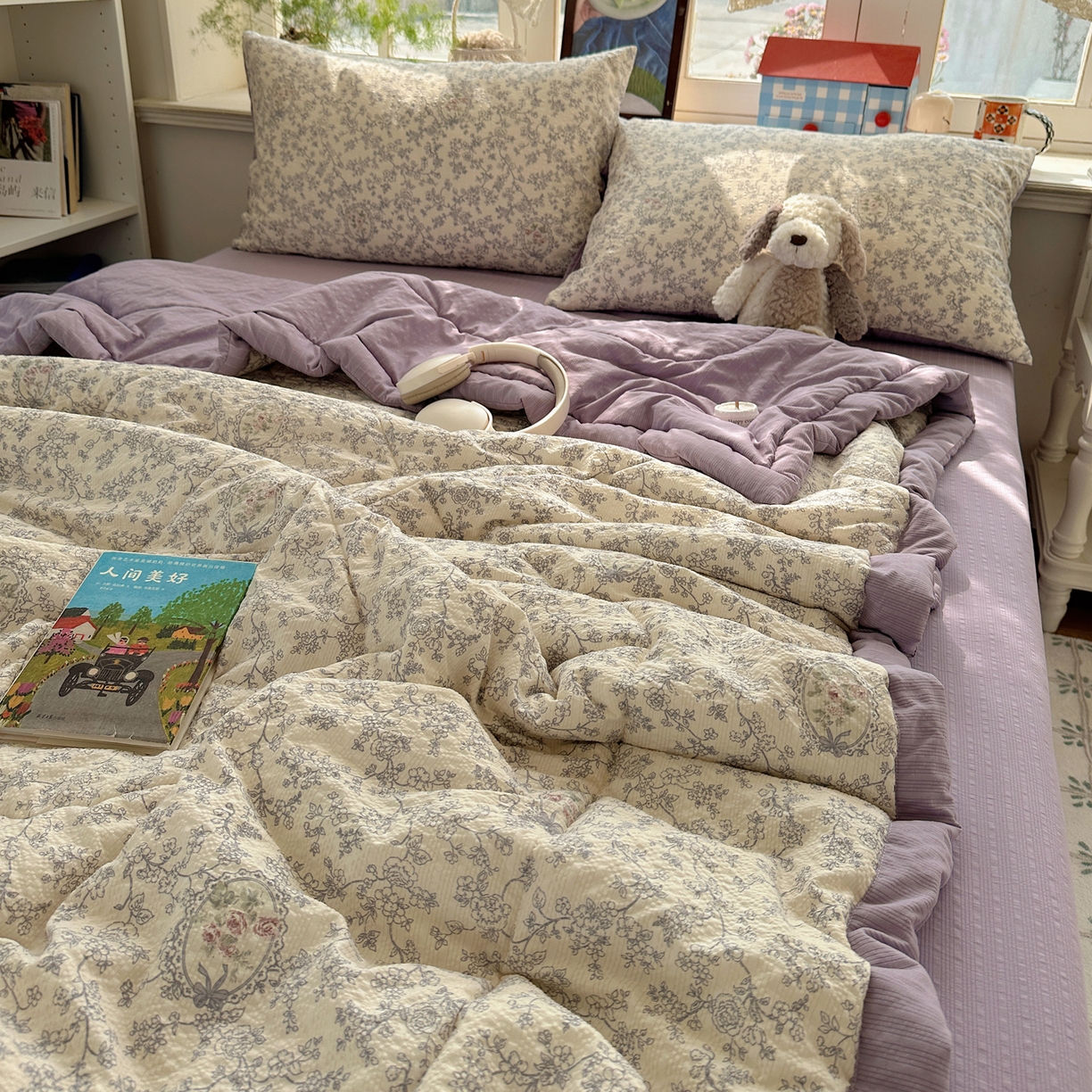 91家纺网 家纺一手货源 找家纺 梵克保罗 2026新款10A抗菌泡芙棉夏被被子被芯 泡芙棉-镜中花