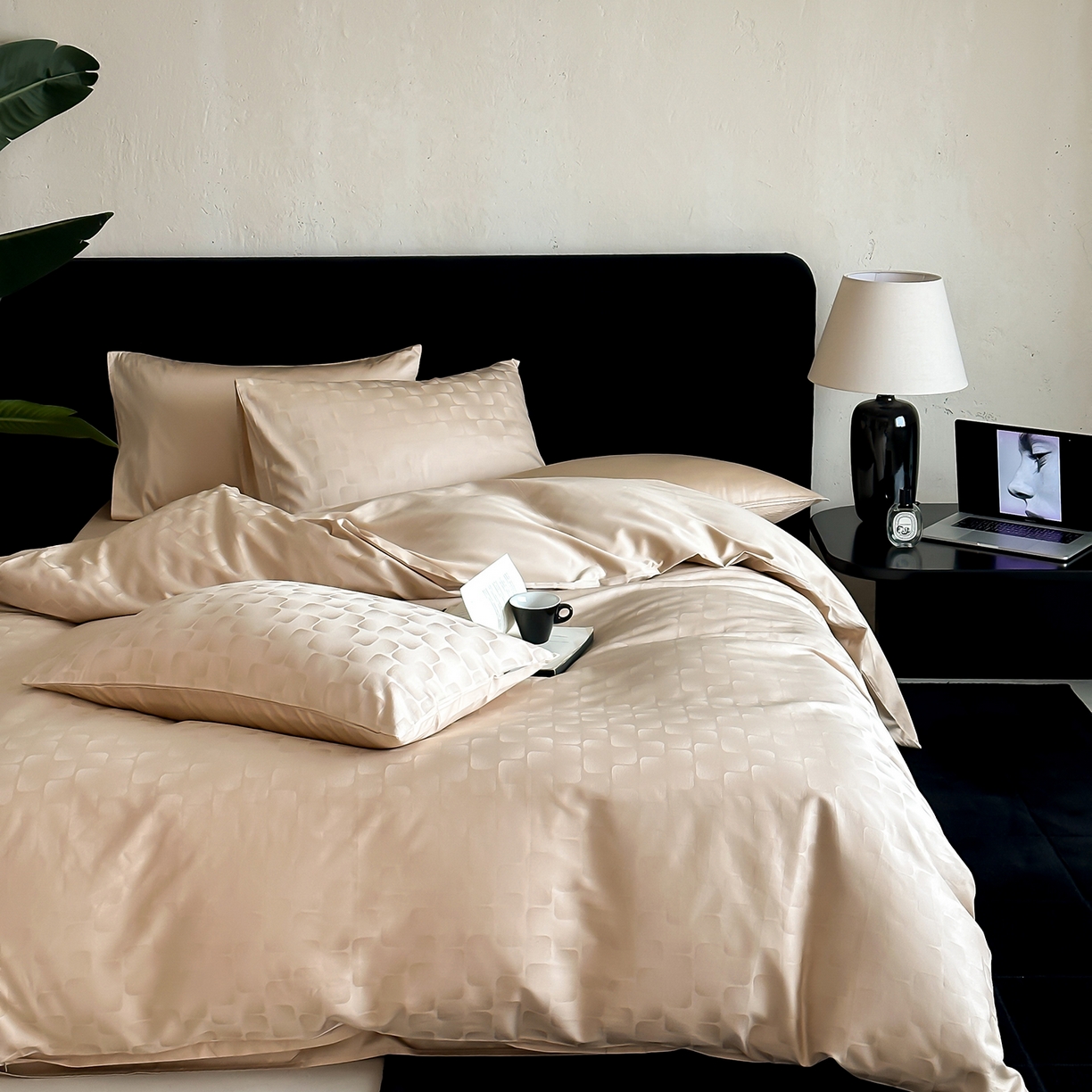 91家纺网 家纺一手货源 找家纺 （总）时光里 2026新款100S贡缎提花全棉四件套