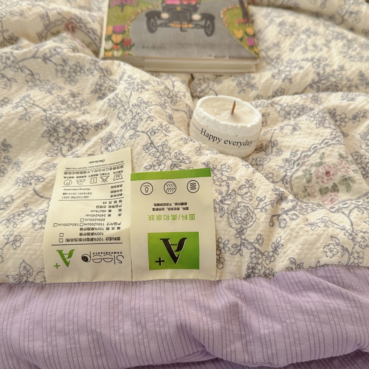 91家纺网 家纺一手货源 找家纺 梵克保罗 2026新款10A抗菌泡芙棉夏被被子被芯 泡芙棉-镜中花