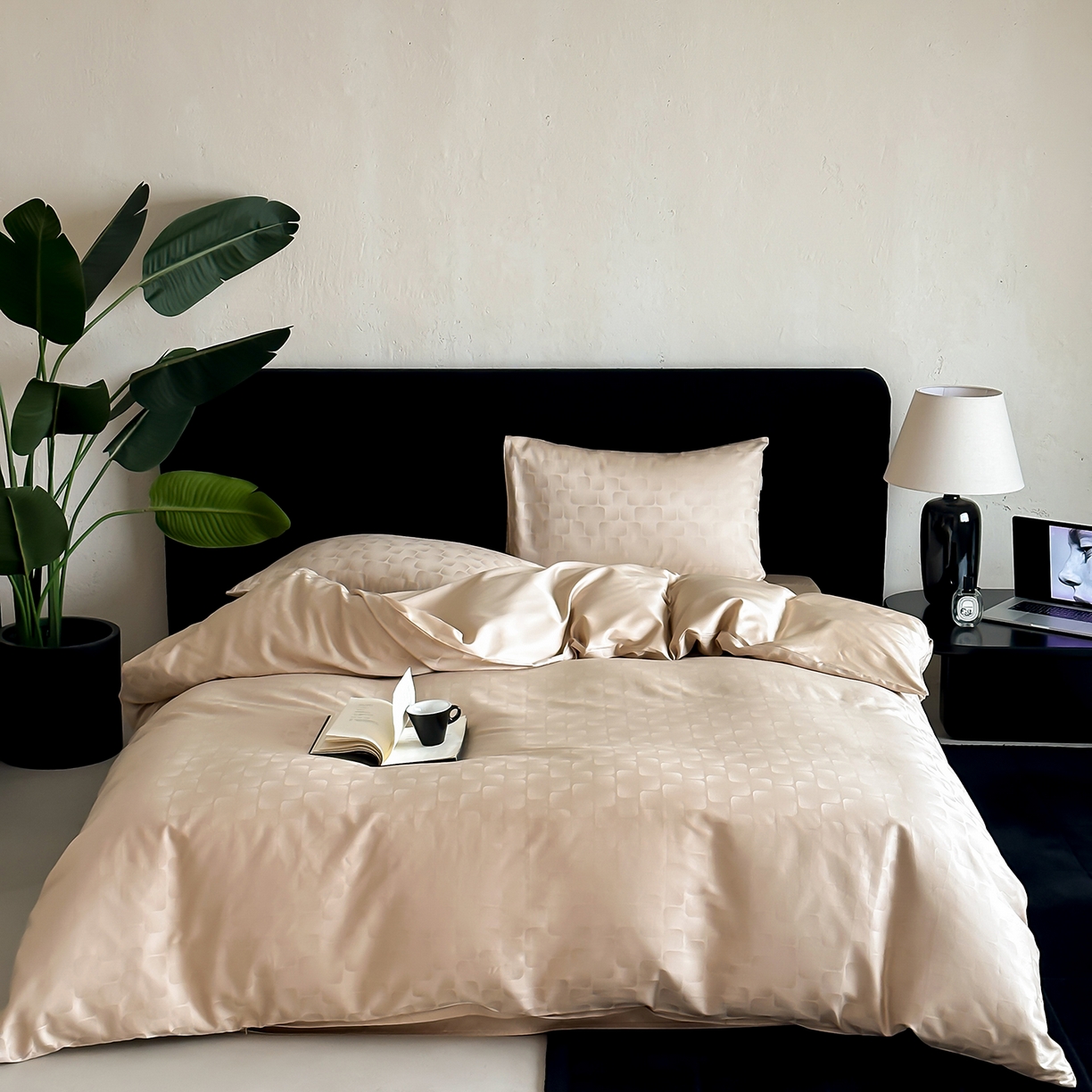 91家纺网 家纺一手货源 找家纺 （总）时光里 2026新款100S贡缎提花全棉四件套