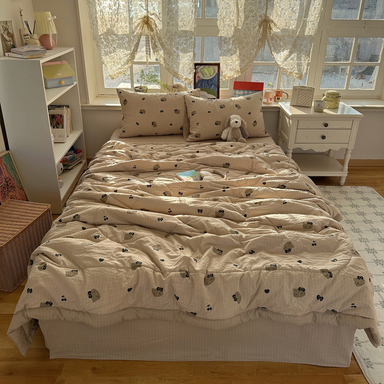 梵克保罗 2026新款10A抗菌泡芙棉夏被被子被芯 泡芙棉-咖啡猫