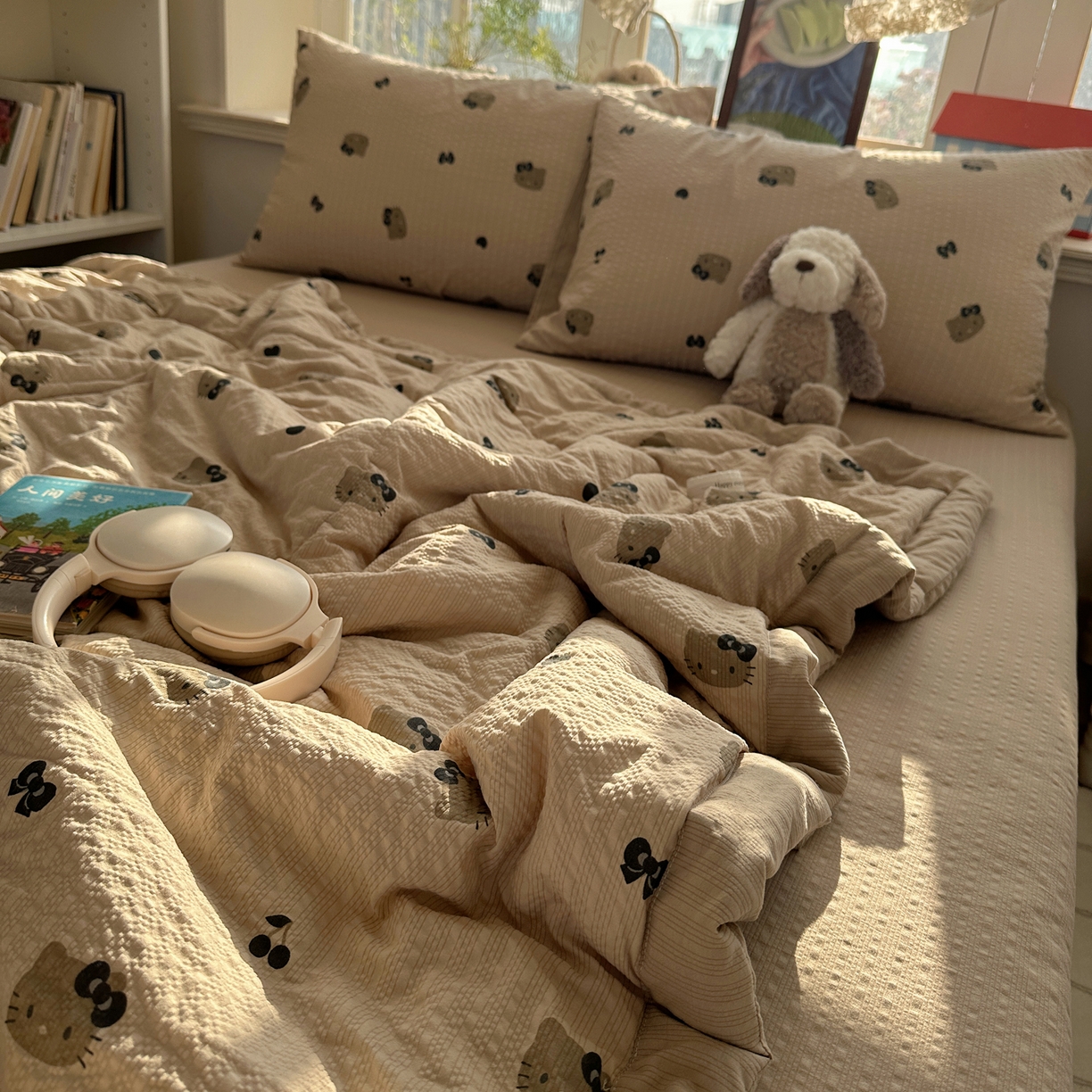 91家纺网 家纺一手货源 找家纺 梵克保罗 2026新款10A抗菌泡芙棉夏被被子被芯 泡芙棉-咖啡猫