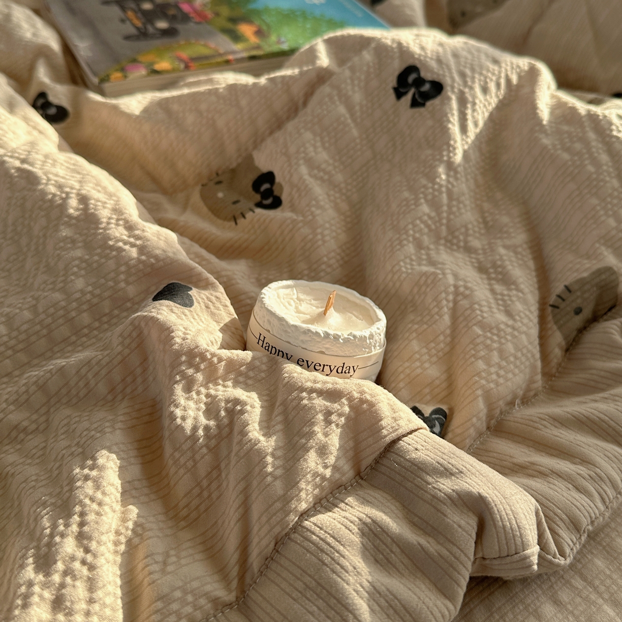 91家纺网 家纺一手货源 找家纺 梵克保罗 2026新款10A抗菌泡芙棉夏被被子被芯 泡芙棉-咖啡猫