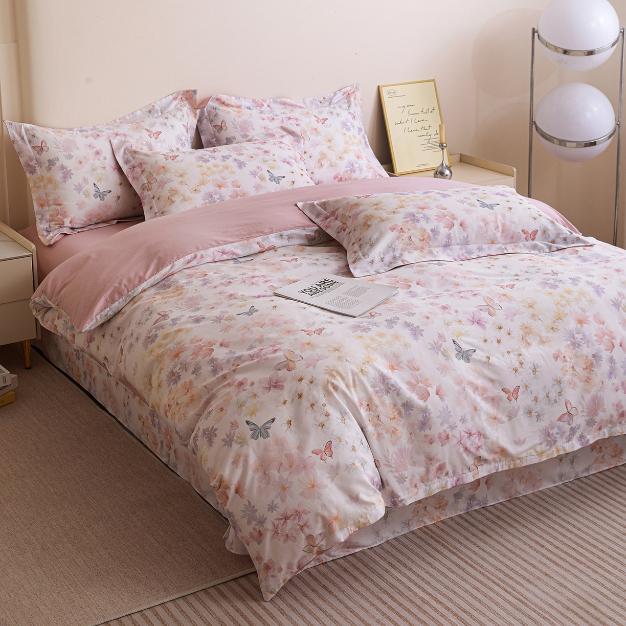 91家纺网 家纺一手货源 找家纺 （总）朵希曼 2026新款全棉纯棉大版定位13376数码印花系列四件套