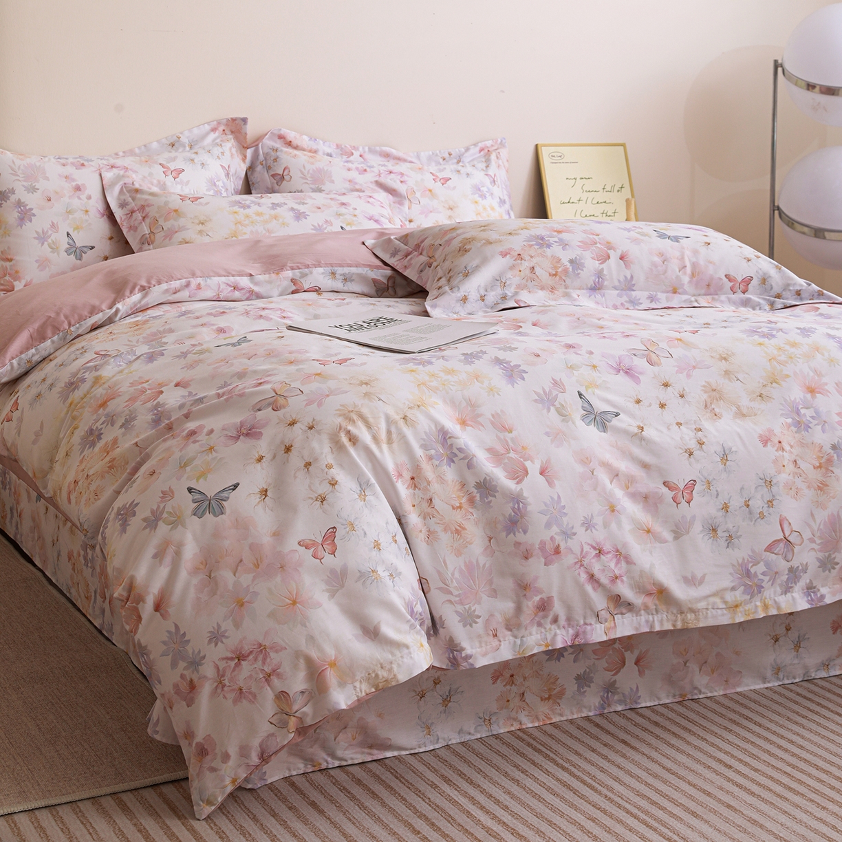 91家纺网 家纺一手货源 找家纺 （总）朵希曼 2026新款全棉纯棉大版定位13376数码印花系列四件套