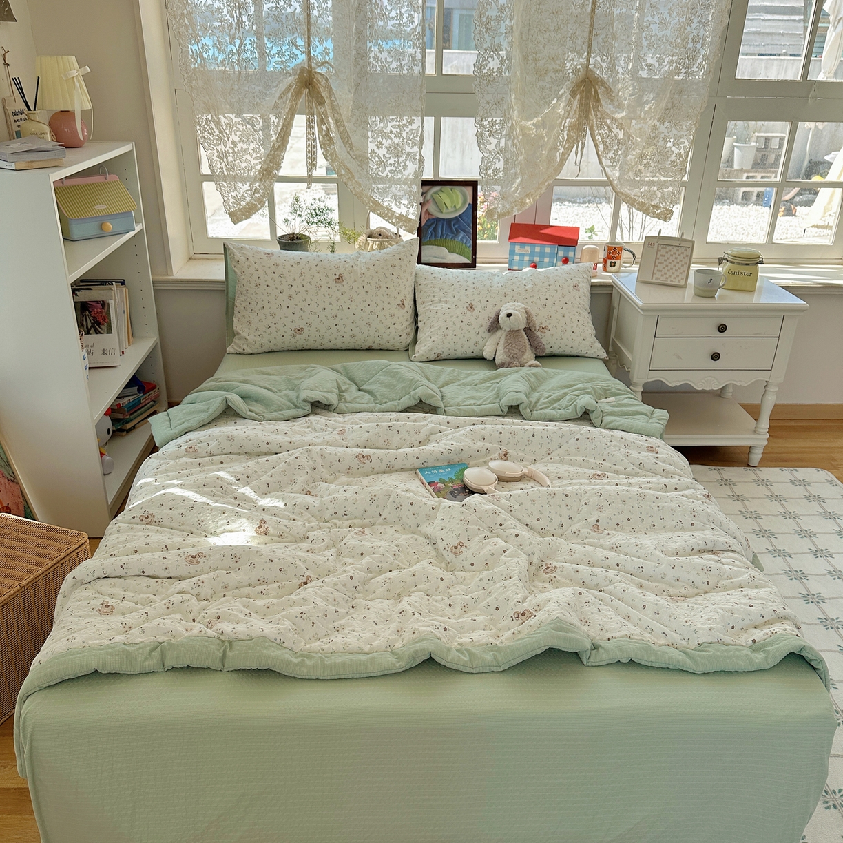 91家纺网 家纺一手货源 找家纺 梵克保罗 2026新款10A抗菌泡芙棉夏被被子被芯 泡芙棉-木马春序