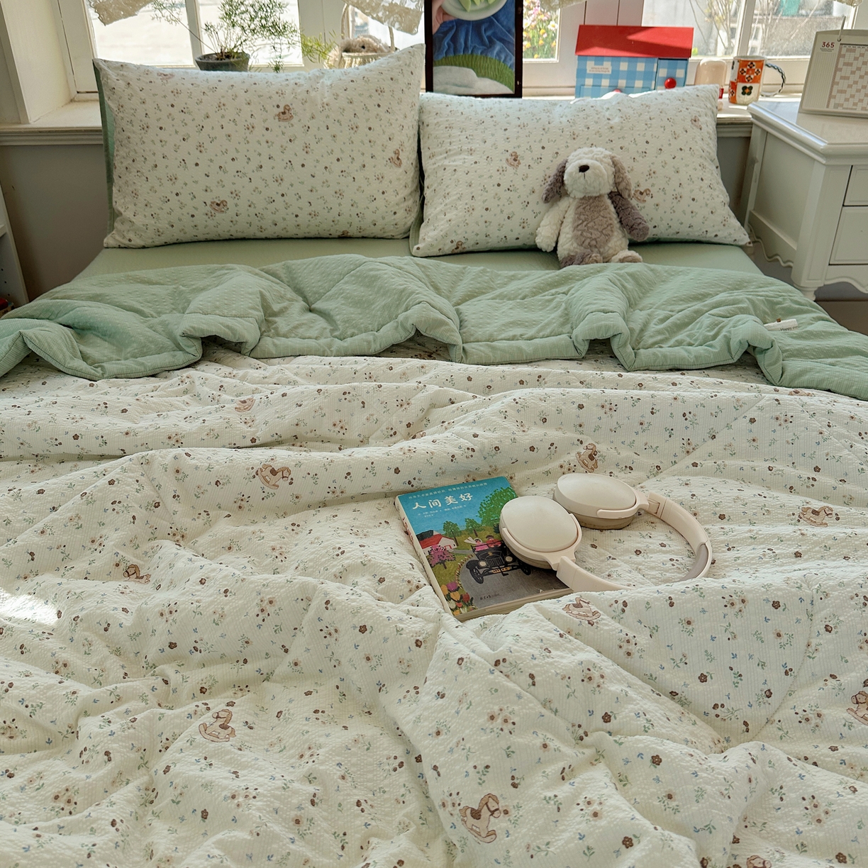 91家纺网 家纺一手货源 找家纺 梵克保罗 2026新款10A抗菌泡芙棉夏被被子被芯 泡芙棉-木马春序