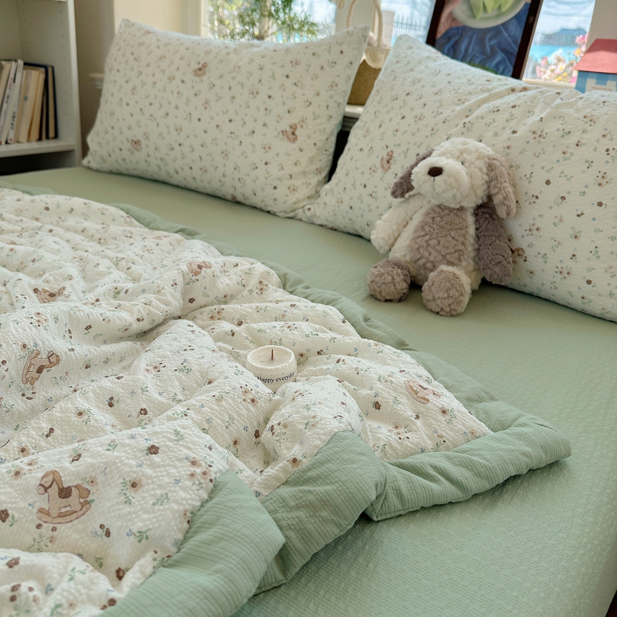 91家纺网 家纺一手货源 找家纺 梵克保罗 2026新款10A抗菌泡芙棉夏被被子被芯 泡芙棉-木马春序