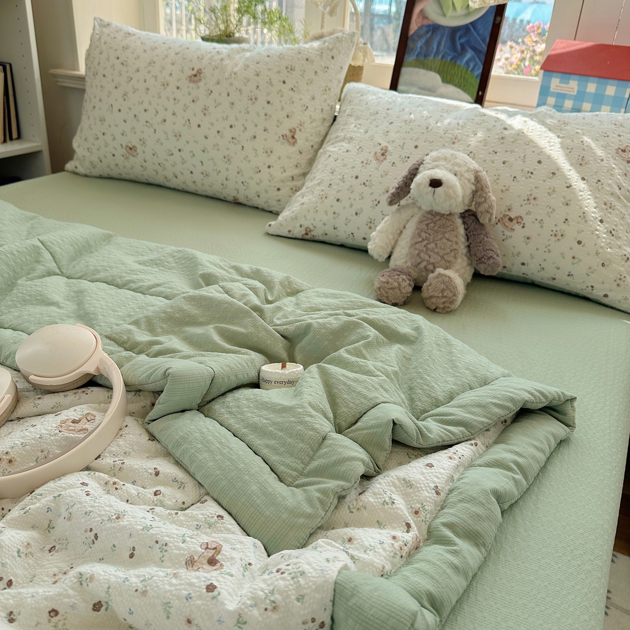 91家纺网 家纺一手货源 找家纺 梵克保罗 2026新款10A抗菌泡芙棉夏被被子被芯 泡芙棉-木马春序