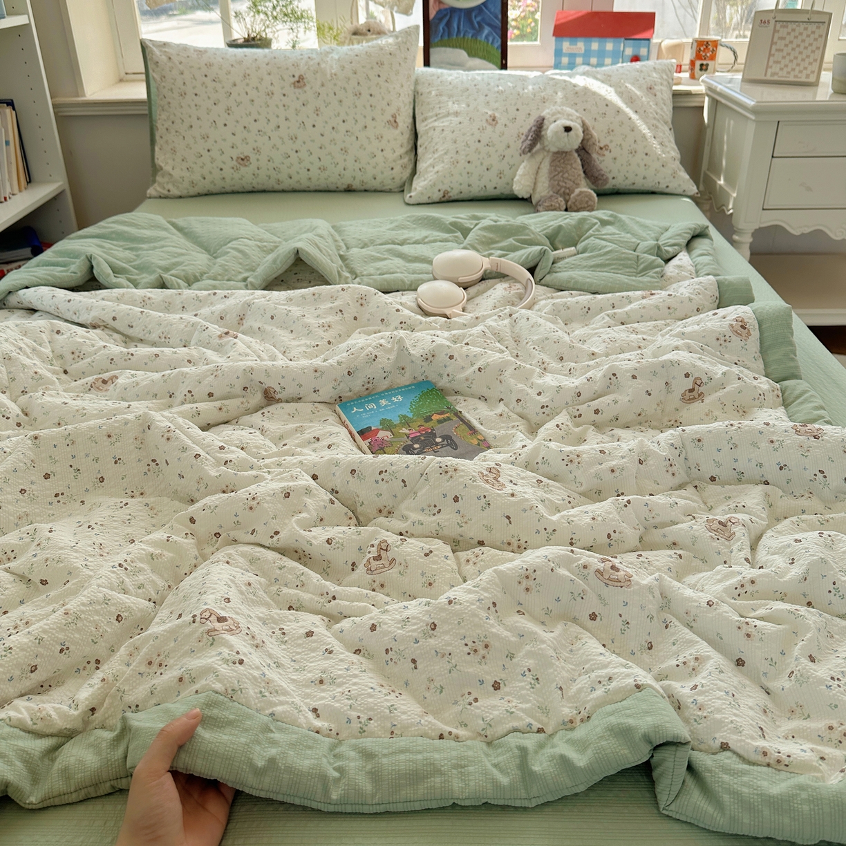 91家纺网 家纺一手货源 找家纺 梵克保罗 2026新款10A抗菌泡芙棉夏被被子被芯 泡芙棉-木马春序