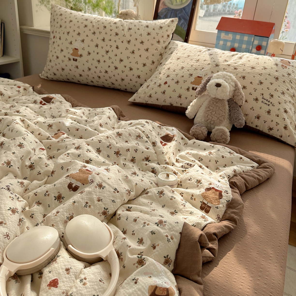 91家纺网 家纺一手货源 找家纺 梵克保罗 2026新款10A抗菌泡芙棉夏被被子被芯 泡芙棉-田园兔