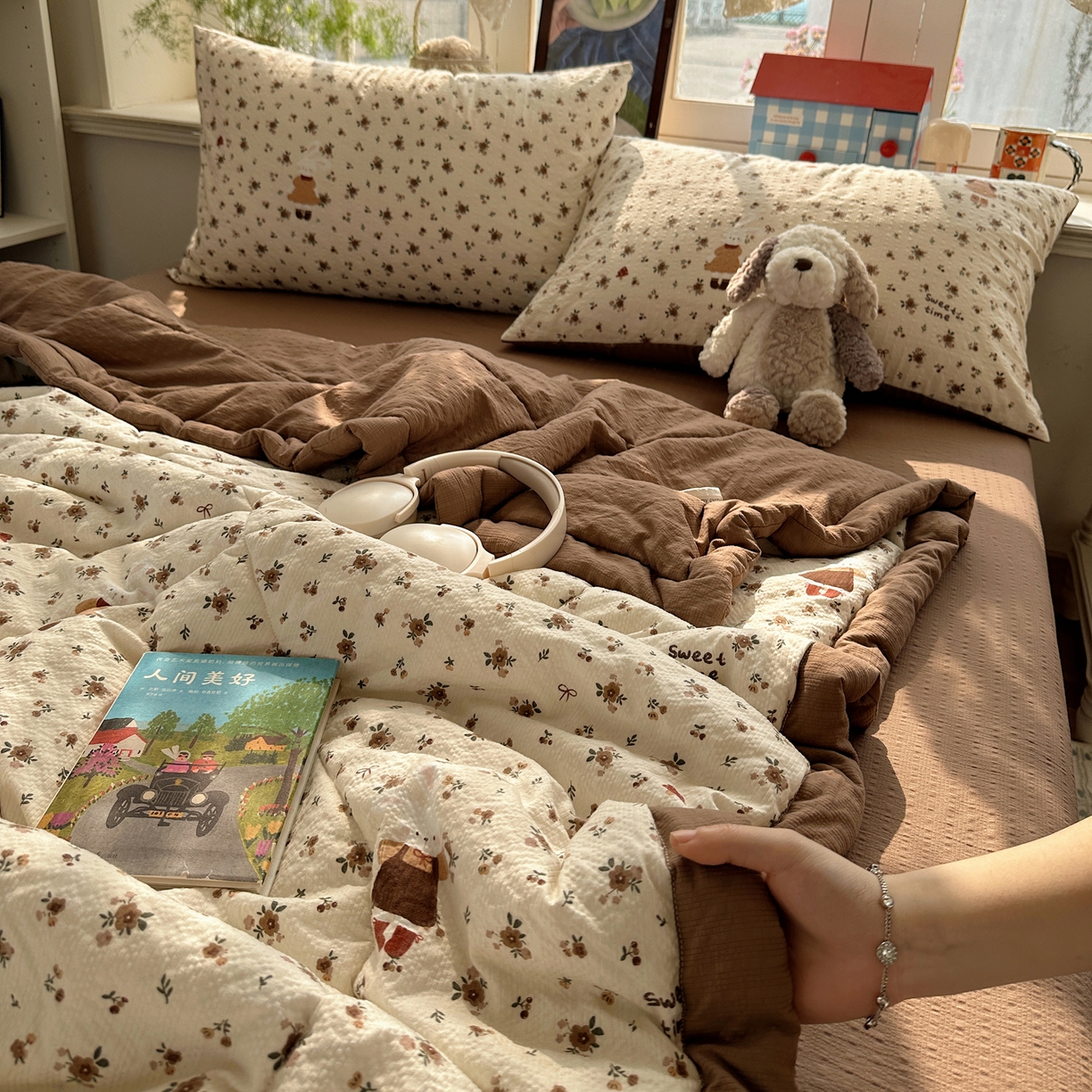 91家纺网 家纺一手货源 找家纺 梵克保罗 2026新款10A抗菌泡芙棉夏被被子被芯 泡芙棉-田园兔