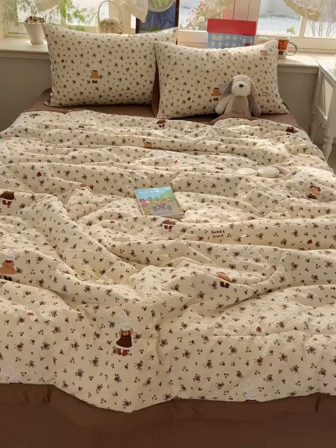 91家纺网 家纺一手货源 找家纺 梵克保罗 2026新款10A抗菌泡芙棉夏被被子被芯 泡芙棉-田园兔