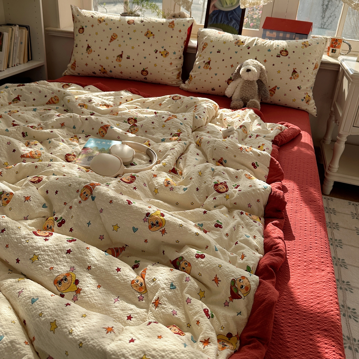 91家纺网 家纺一手货源 找家纺 梵克保罗 2026新款10A抗菌泡芙棉夏被被子被芯 泡芙棉-星星乐园