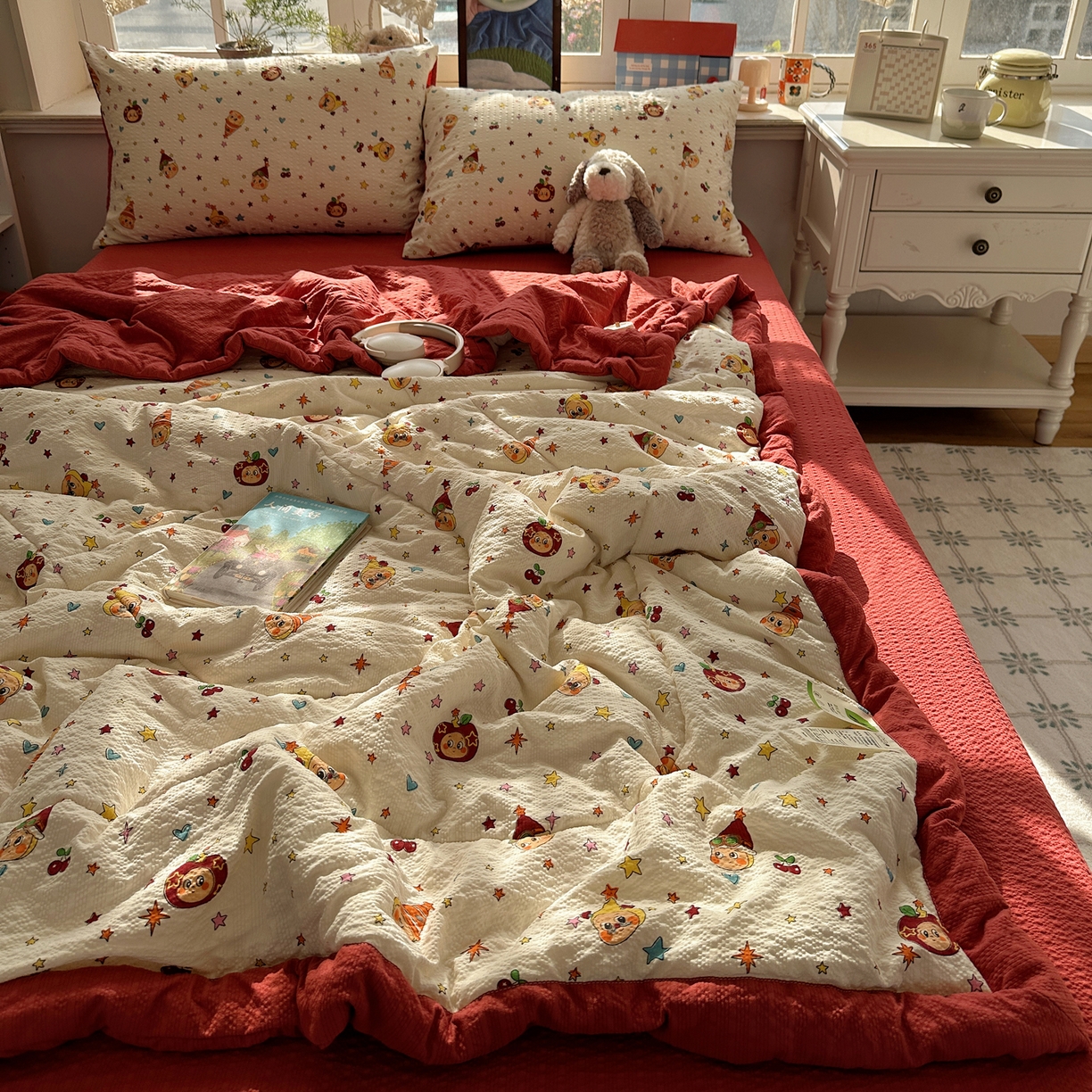 91家纺网 家纺一手货源 找家纺 梵克保罗 2026新款10A抗菌泡芙棉夏被被子被芯 泡芙棉-星星乐园