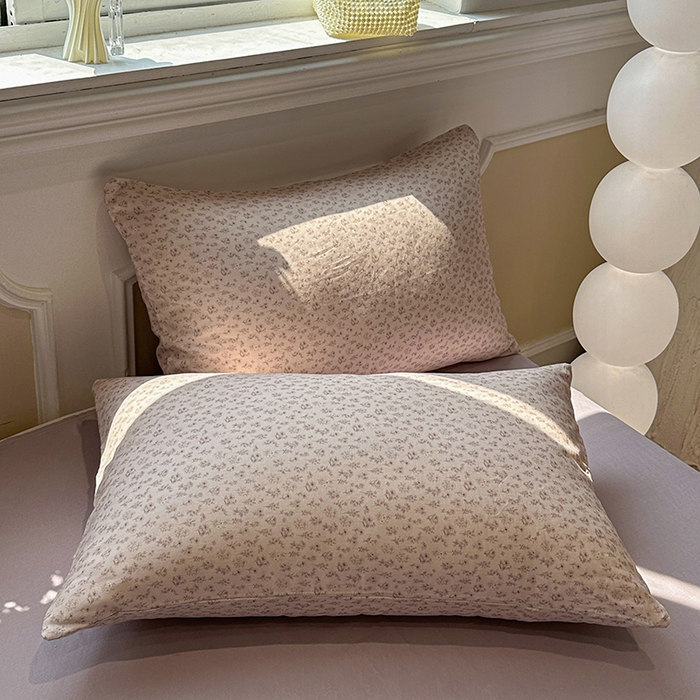 91家纺网 家纺一手货源 找家纺 忆生活家纺 2026春夏新款A类全棉纯棉有氧双层纱小清新四件套 芳草