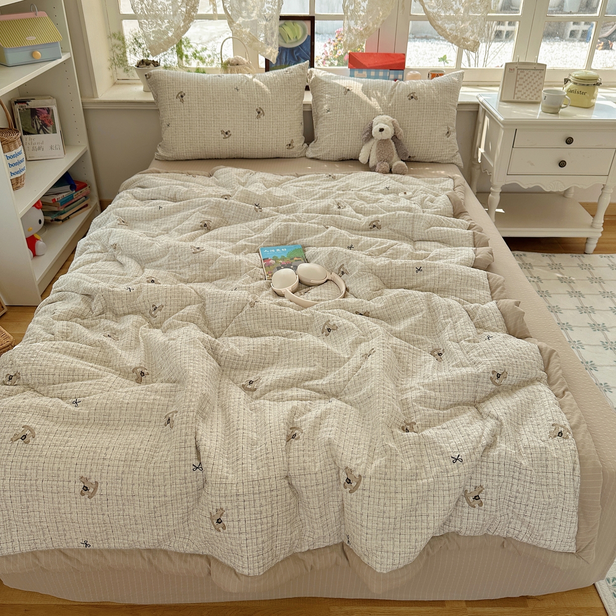 91家纺网 家纺一手货源 找家纺 梵克保罗 2026新款10A抗菌泡芙棉夏被被子被芯 泡芙棉-织纹萌驹