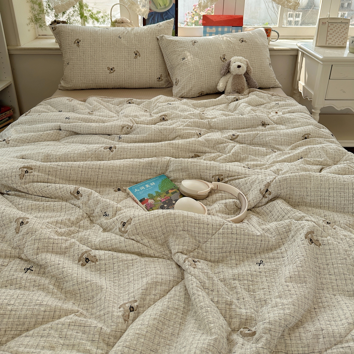 91家纺网 家纺一手货源 找家纺 梵克保罗 2026新款10A抗菌泡芙棉夏被被子被芯 泡芙棉-织纹萌驹