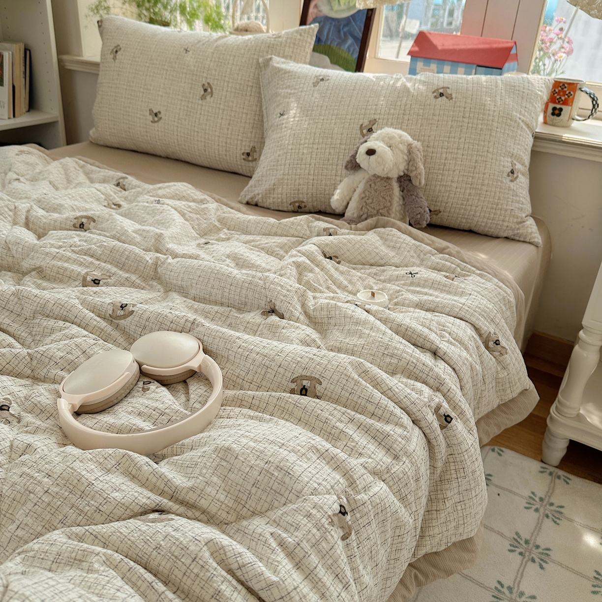 91家纺网 家纺一手货源 找家纺 梵克保罗 2026新款10A抗菌泡芙棉夏被被子被芯 泡芙棉-织纹萌驹