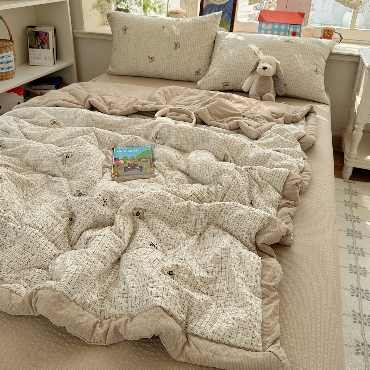 91家纺网 家纺一手货源 找家纺 梵克保罗 2026新款10A抗菌泡芙棉夏被被子被芯 泡芙棉-织纹萌驹
