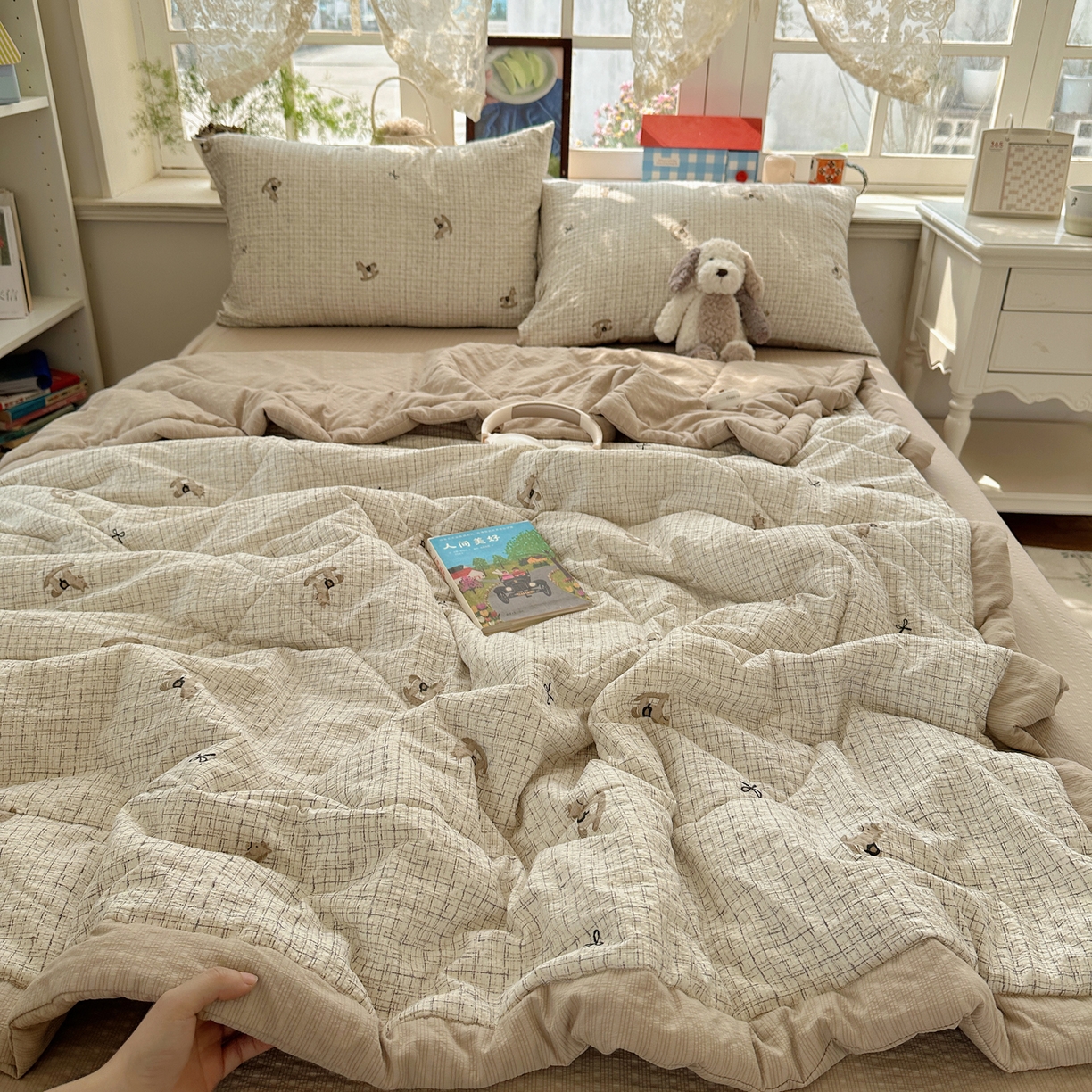 91家纺网 家纺一手货源 找家纺 梵克保罗 2026新款10A抗菌泡芙棉夏被被子被芯 泡芙棉-织纹萌驹