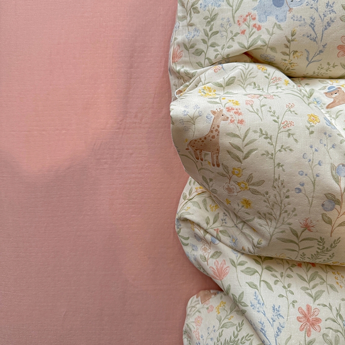 91家纺网 家纺一手货源 找家纺 忆生活家纺 2026春夏新款A类全棉纯棉有氧双层纱小清新四件套 洛克庄园