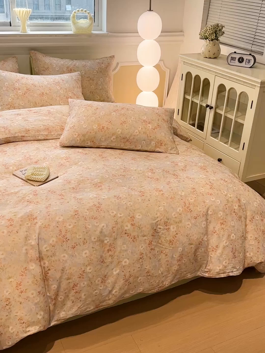 91家纺网 家纺一手货源 找家纺 忆生活家纺 2026春夏新款A类全棉纯棉有氧双层纱小清新四件套 漫屿-黄