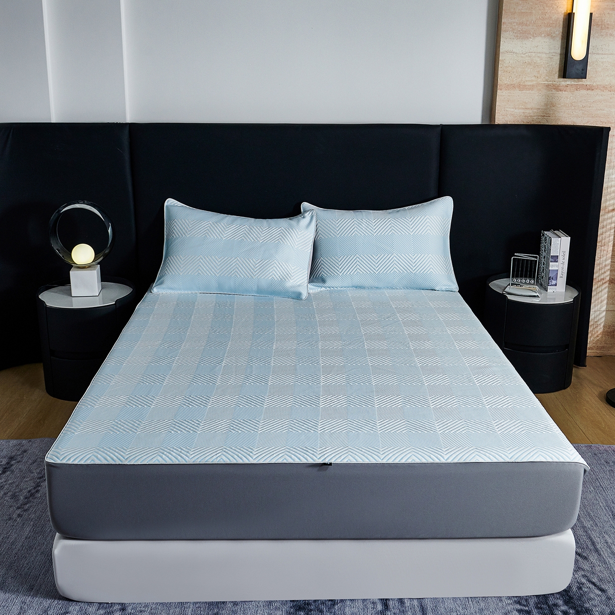 91家纺网 家纺一手货源 找家纺 （总）CINNY馨宜 2026新款PE高分子凉感席三件套韩国雪花席床笠三件套