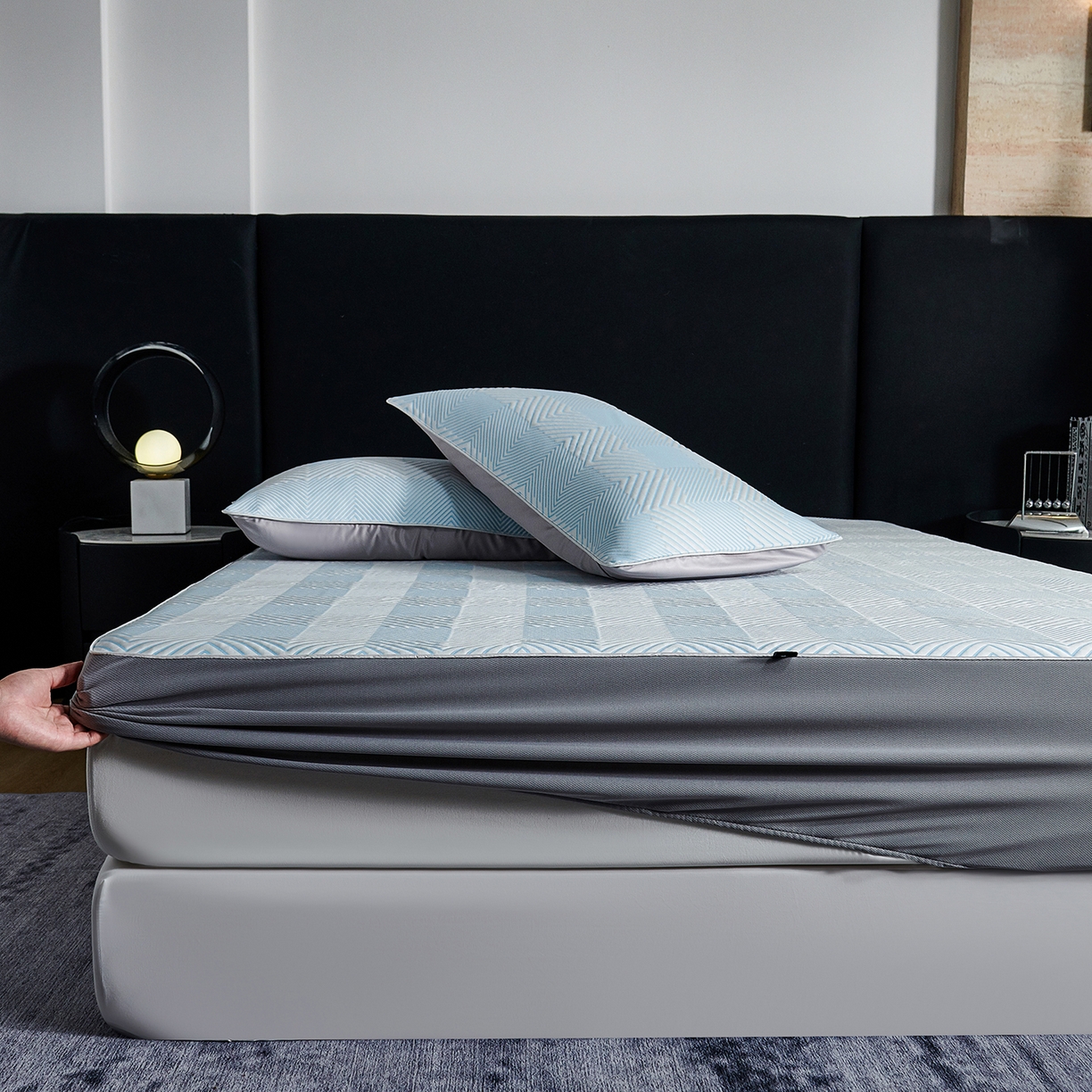 91家纺网 家纺一手货源 找家纺 （总）CINNY馨宜 2026新款PE高分子凉感席三件套韩国雪花席床笠三件套