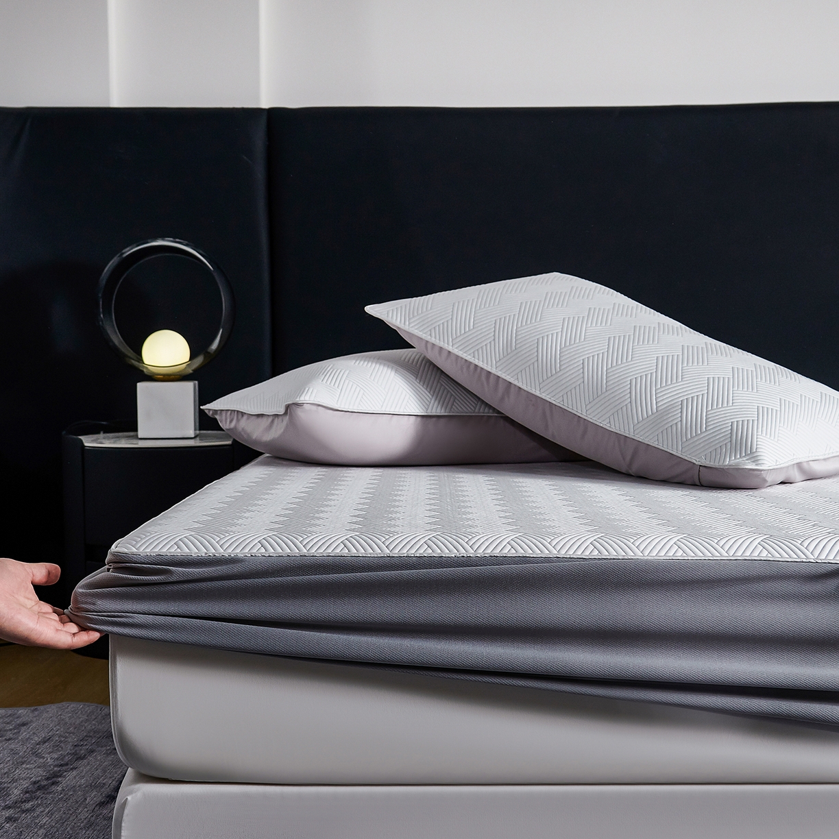 91家纺网 家纺一手货源 找家纺 （总）CINNY馨宜 2026新款PE高分子凉感席三件套韩国雪花席床笠三件套