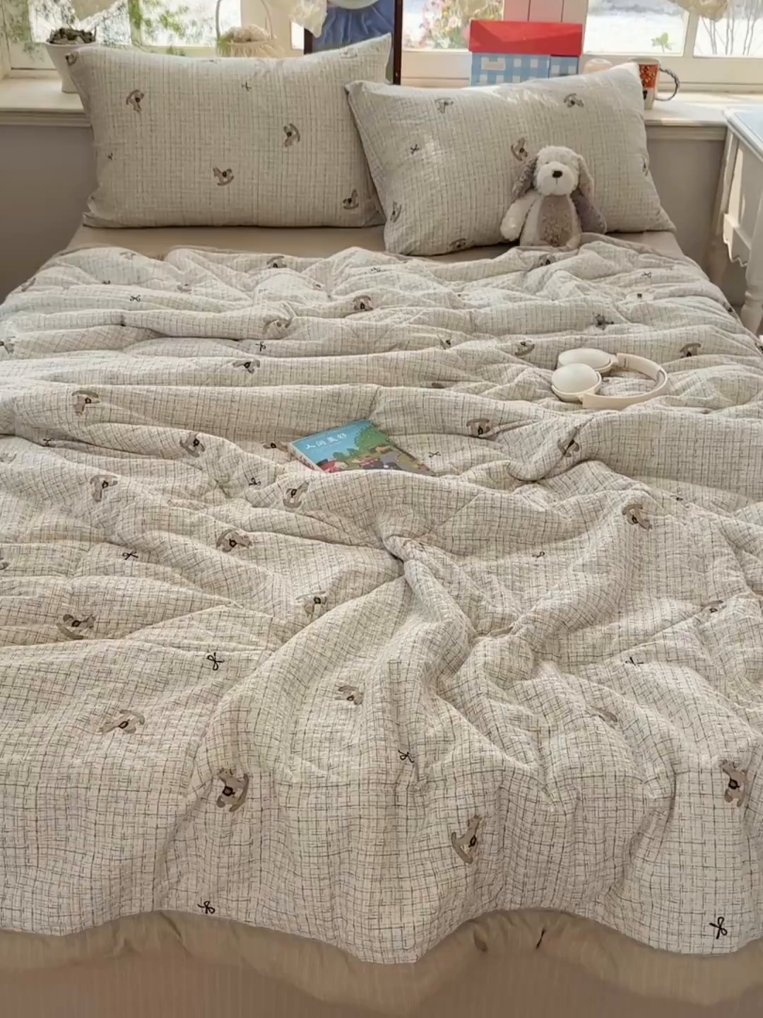 91家纺网 家纺一手货源 找家纺 梵克保罗 2026新款10A抗菌泡芙棉夏被被子被芯 泡芙棉-织纹萌驹