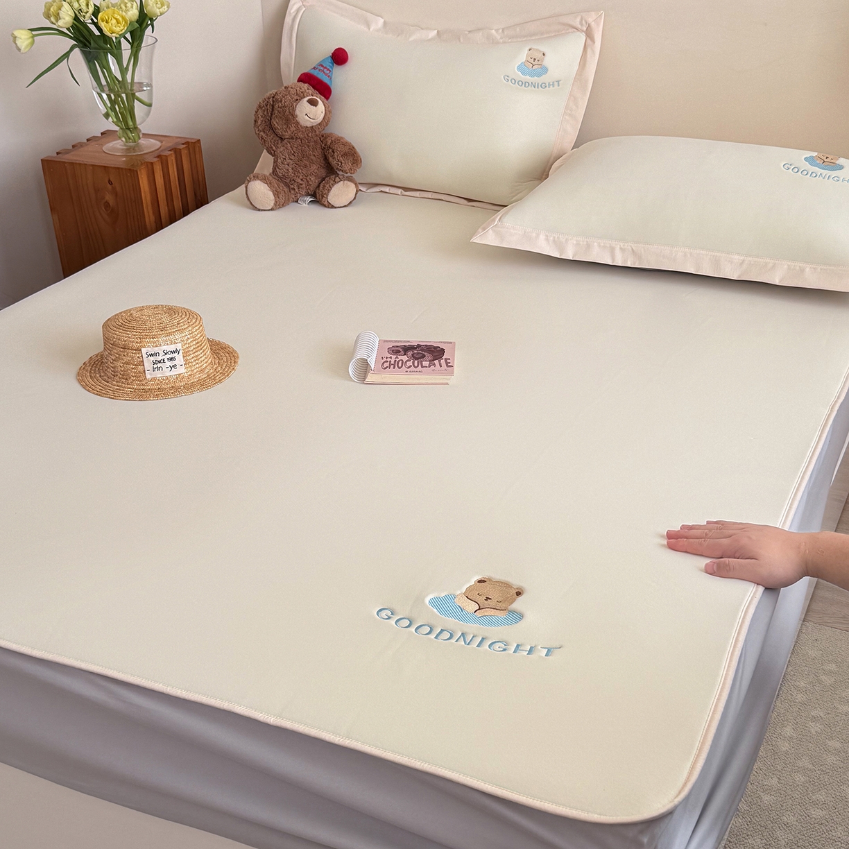 91家纺网 家纺一手货源 找家纺 甜梦 2024新款母婴级7A抗菌养生冰藤席影棚1—平席款 可爱狗狗-平席款