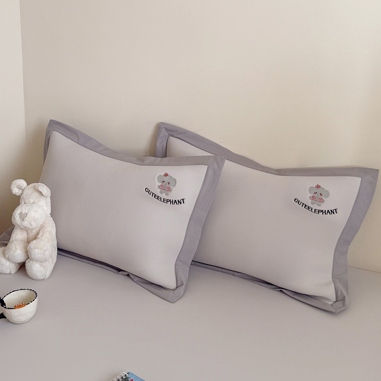 91家纺网 家纺一手货源 找家纺 Sweet dreams甜梦 2026新款夏款A类锦氨卡通刺绣立体床笠款凉感席 乐萌小象