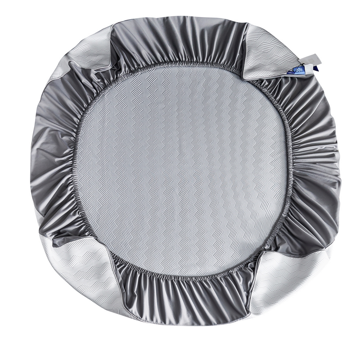 91家纺网 家纺一手货源 找家纺 CINNY馨宜 2026新款PE高分子凉感席三件套韩国雪花席床笠三件套 菱形灰