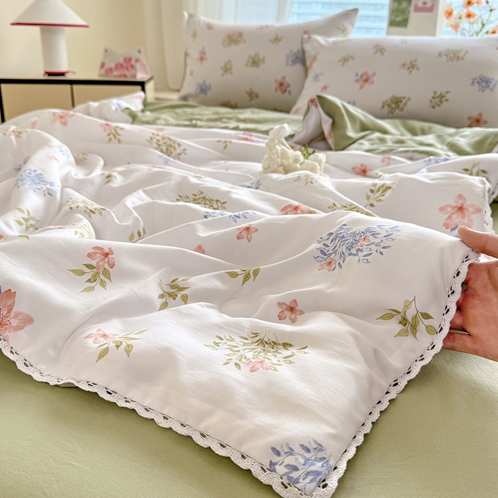 91家纺网 家纺一手货源 找家纺 （总）十里居 2026新款蕾丝花边款印花水洗棉夏凉被