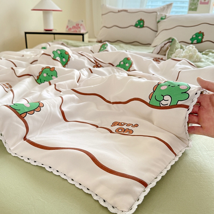 91家纺网 家纺一手货源 找家纺 （总）十里居 2026新款蕾丝花边款印花水洗棉夏凉被