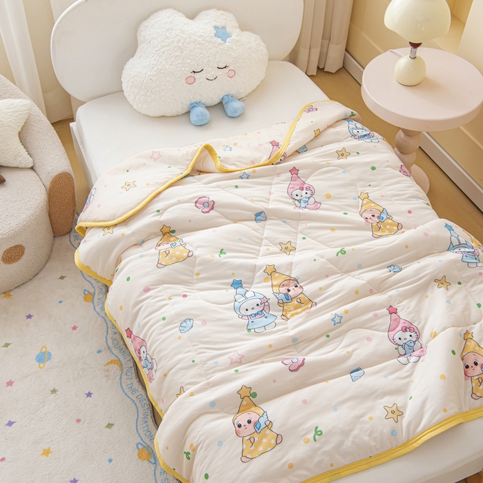 91家纺网 家纺一手货源 找家纺 （总）鱼宝 2026新款儿童夏被凉席三件套