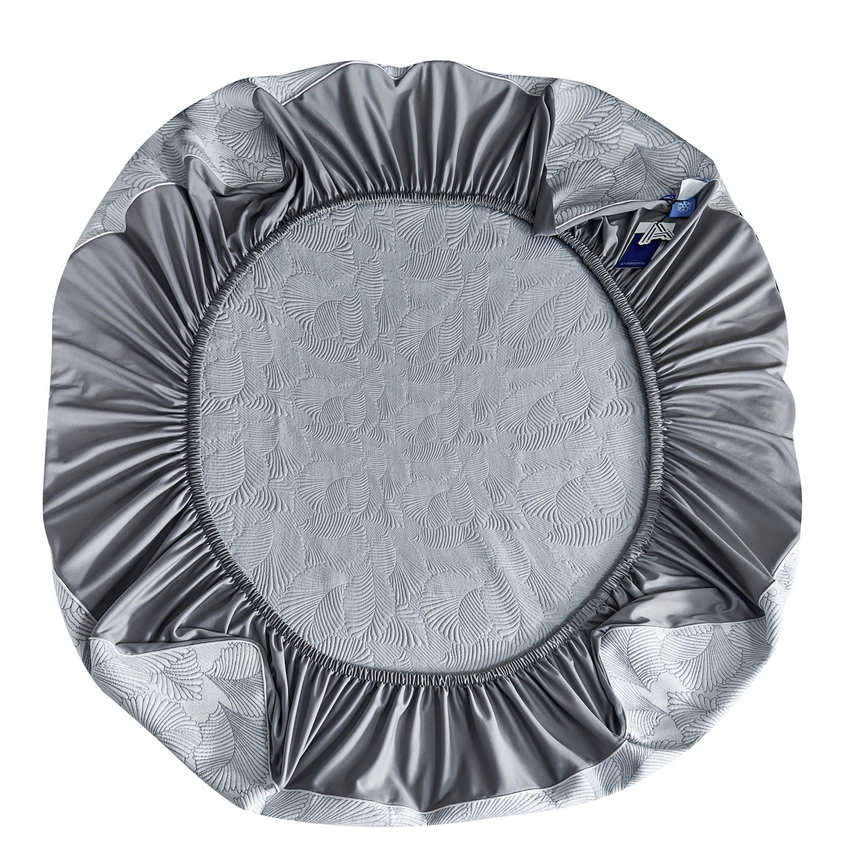 91家纺网 家纺一手货源 找家纺 CINNY馨宜 2026新款PE高分子凉感席三件套韩国雪花席床笠三件套 叶语灰