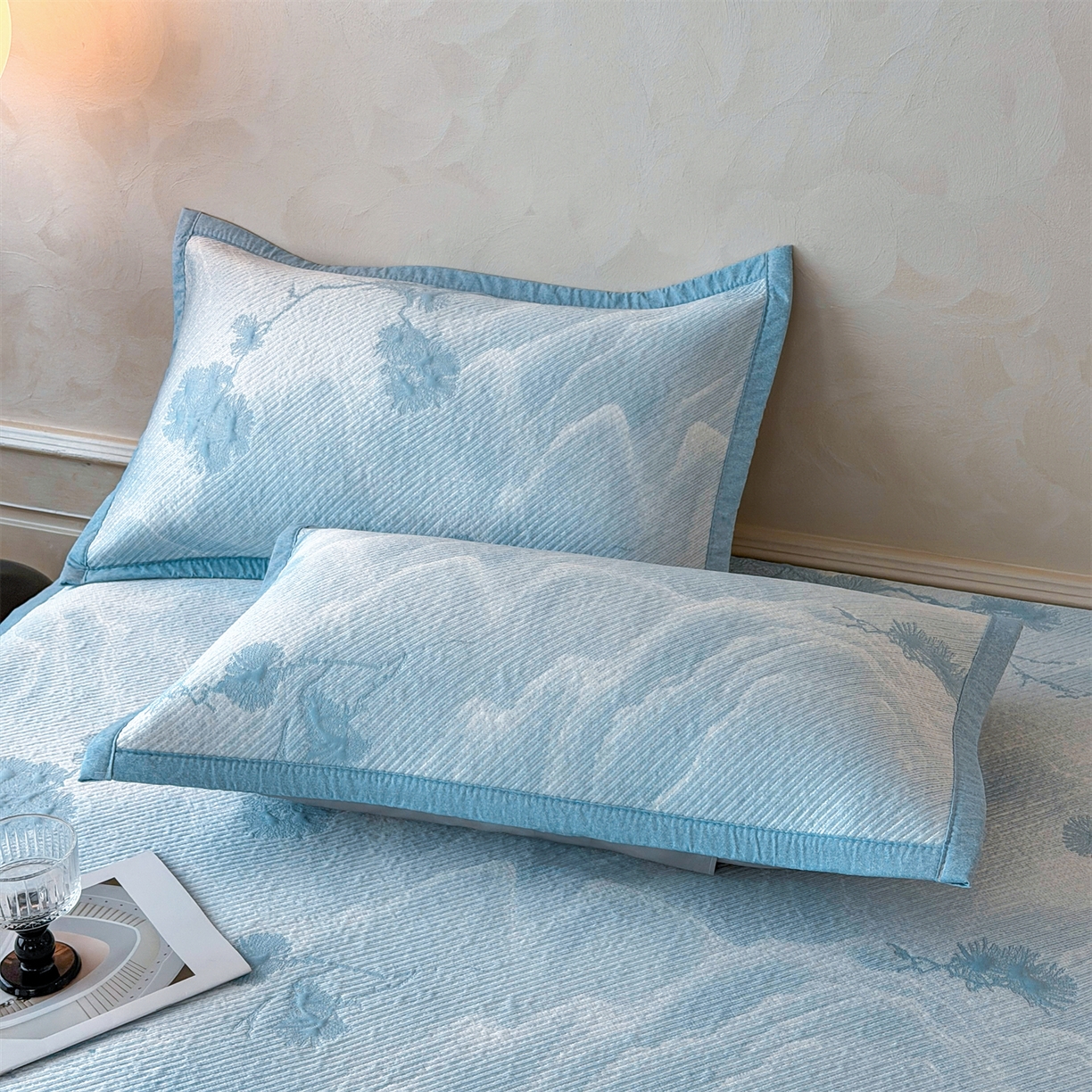 91家纺网 家纺一手货源 找家纺 （总）慕木家纺 2026新款高端PE乙纶双面提花560克冰豆豆凉席迎客松系列（提供买家秀）