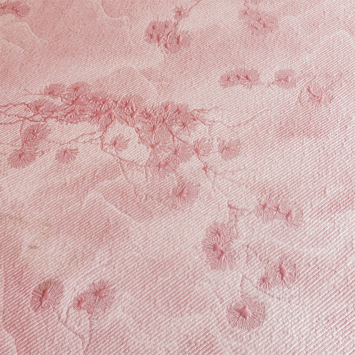 91家纺网 家纺一手货源 找家纺 慕木家纺 2026新款高端PE乙纶双面提花560克冰豆豆凉席迎客松系列（提供买家秀） 迎客松-粉床笠款