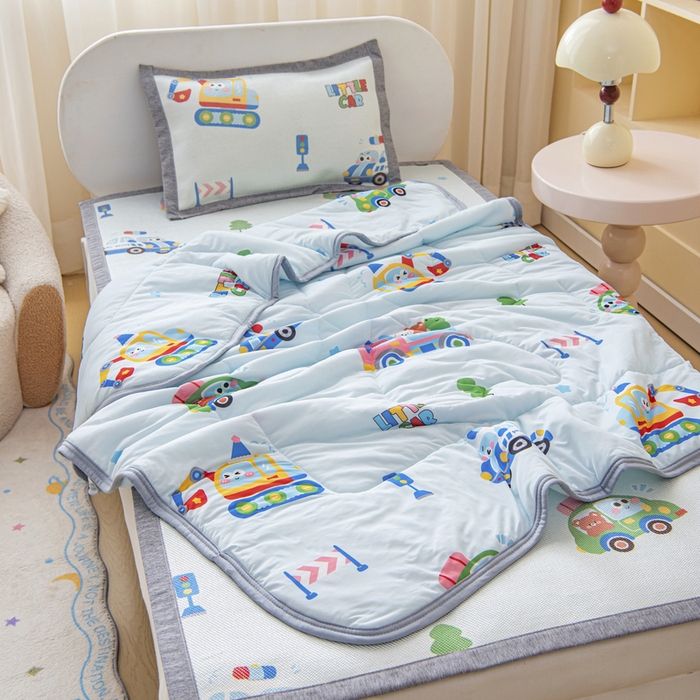 91家纺网 家纺一手货源 找家纺 （总）鱼宝 2026新款儿童夏被凉席三件套