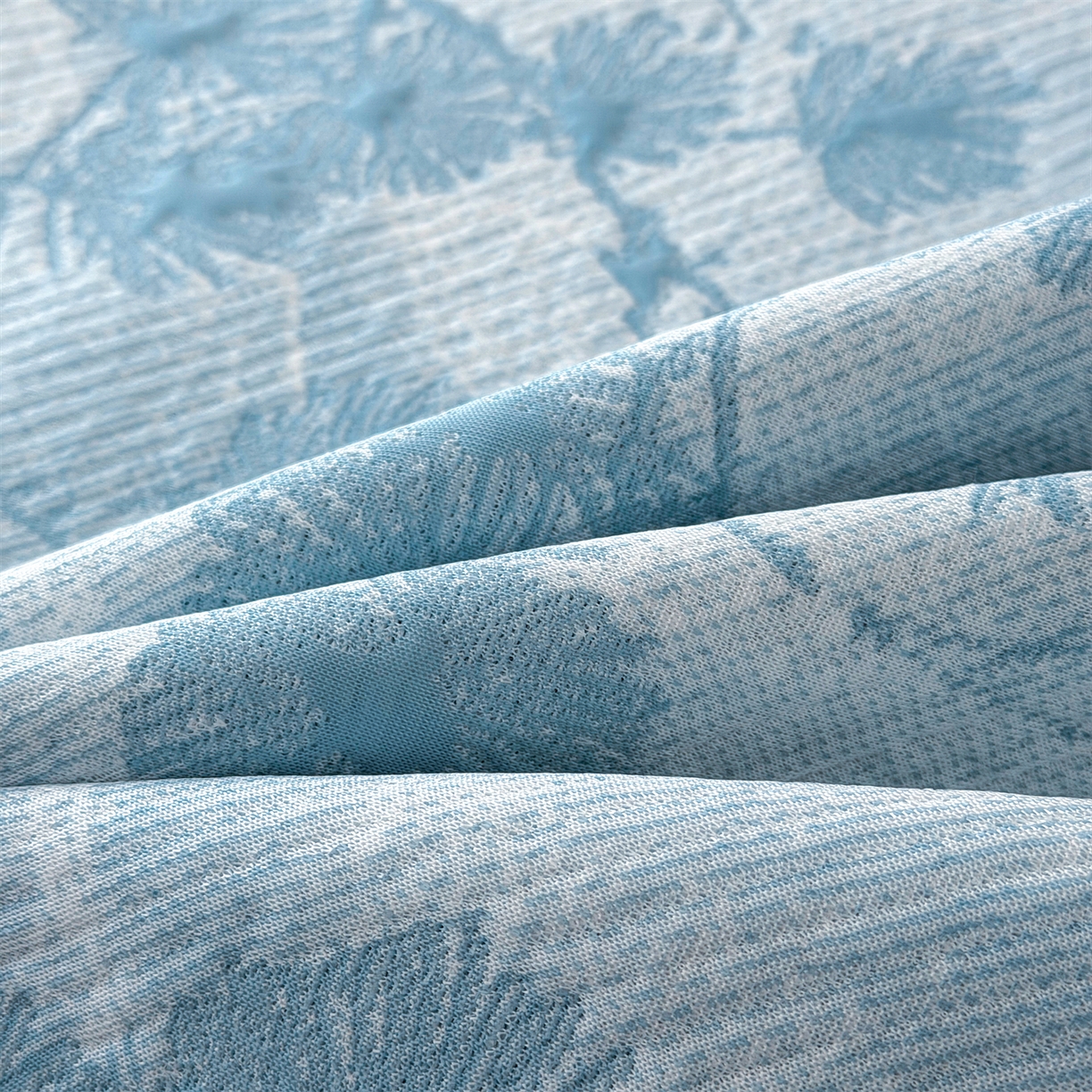 91家纺网 家纺一手货源 找家纺 （总）慕木家纺 2026新款高端PE乙纶双面提花560克冰豆豆凉席迎客松系列（提供买家秀）