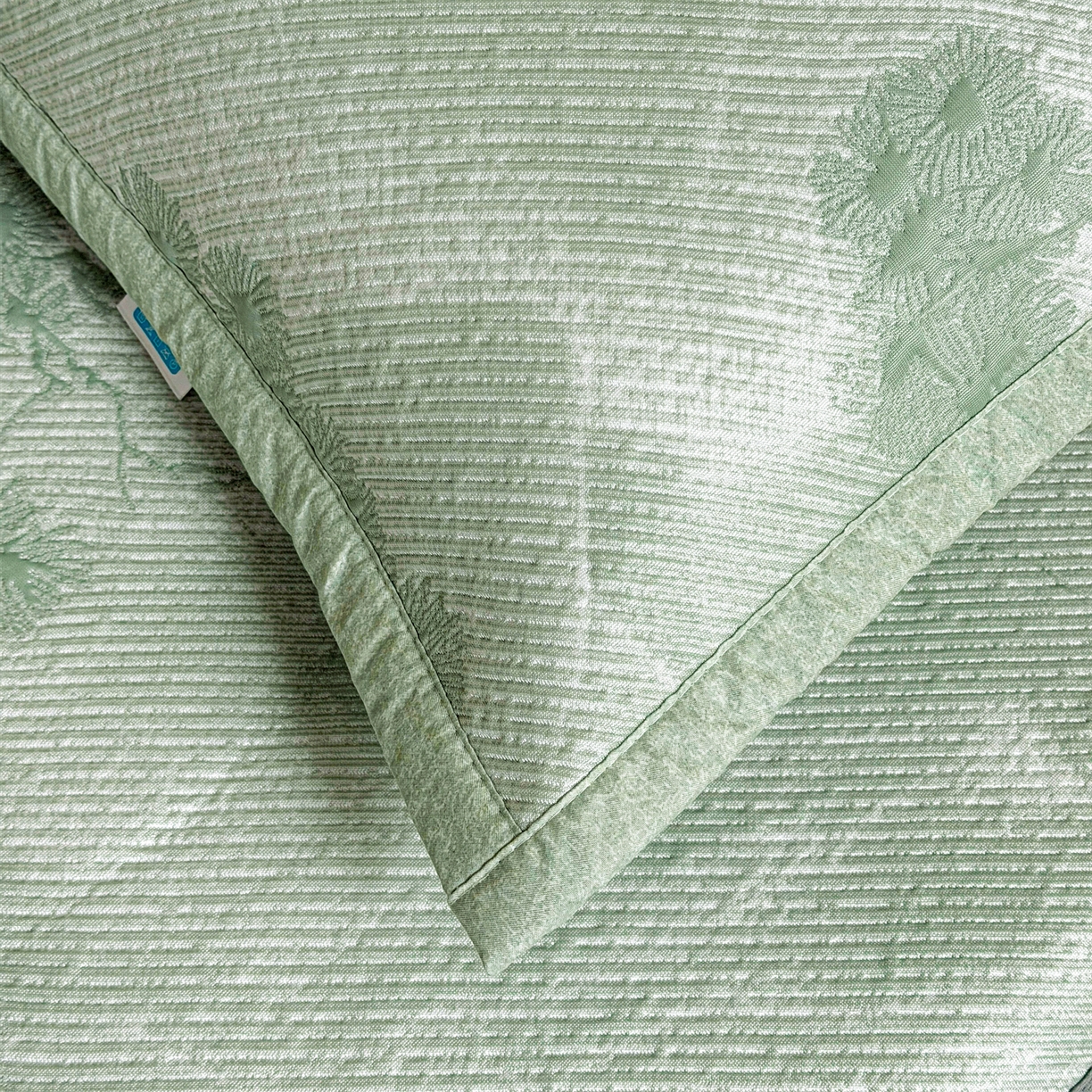 91家纺网 家纺一手货源 找家纺 慕木家纺 2026新款高端PE乙纶双面提花560克冰豆豆凉席迎客松系列（提供买家秀） 迎客松-绿床笠款