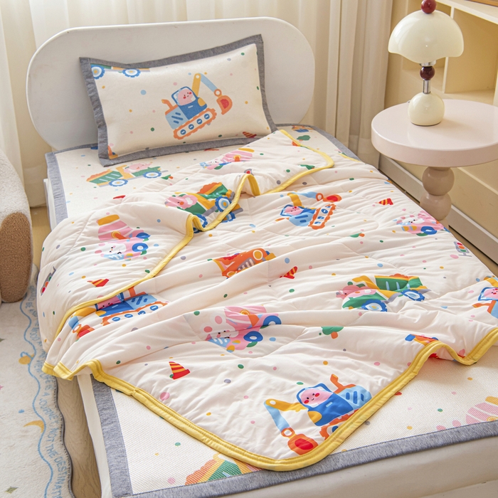 91家纺网 家纺一手货源 找家纺 （总）鱼宝 2026新款儿童夏被凉席三件套