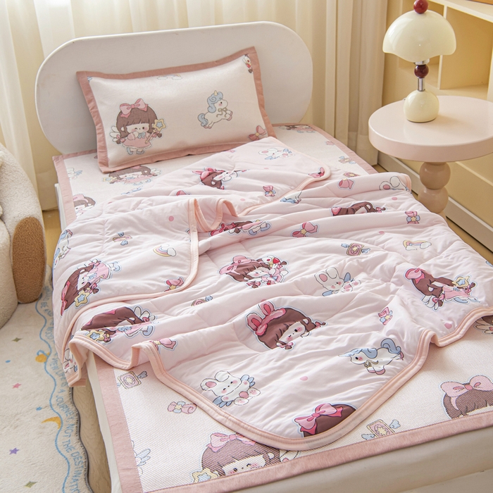 91家纺网 家纺一手货源 找家纺 （总）鱼宝 2026新款儿童夏被凉席三件套